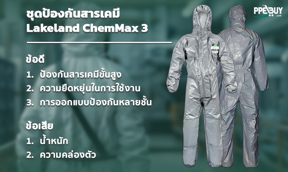 2 ชุดป้องกันสารเคมี Lakeland ChemMax 3